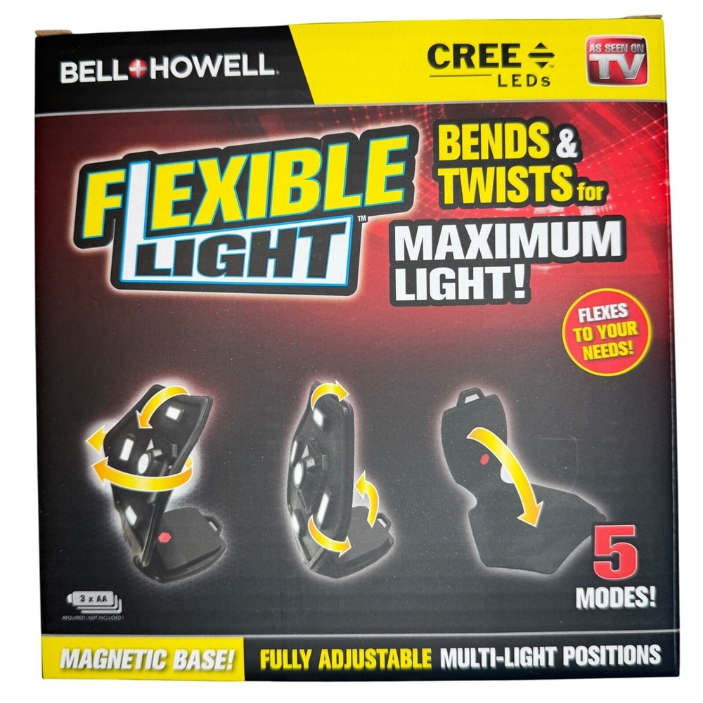 Bell + Howell Flexible Light LED Magnetic Base 5 Modes Work Light Black‎
